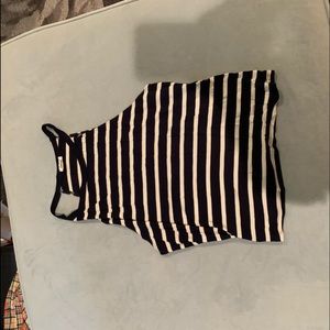 Navy blue striped halter top